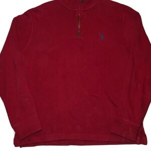 Polo by Ralph Lauren Men's Red Quarter-Zip Sweater Size Large